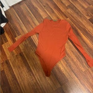 Dip Orange Long-Sleeve Bodysuit
